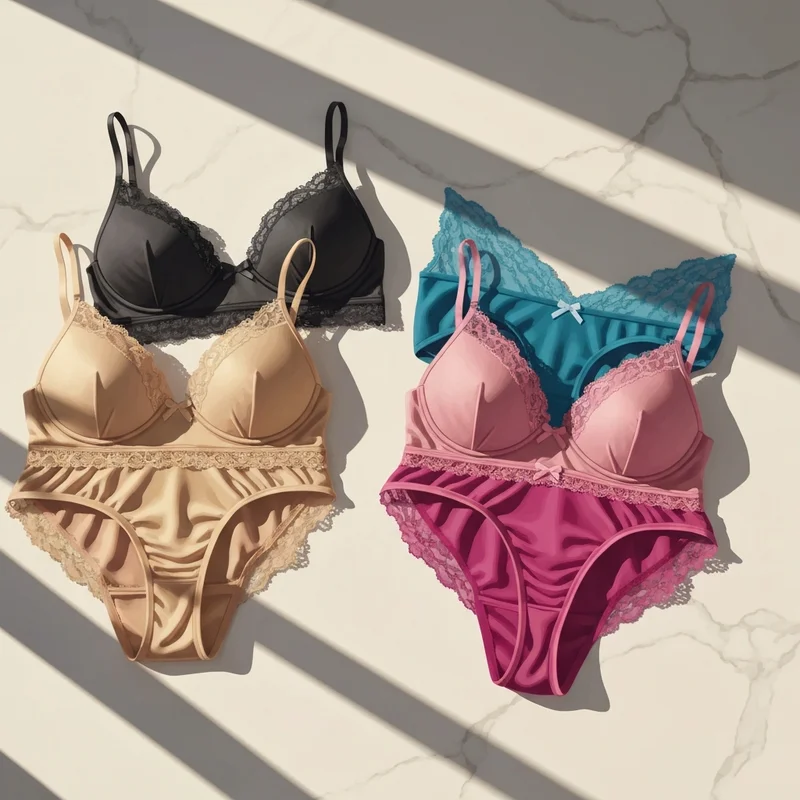 An array of elegant undergarments designed to accommodate various bra shapes.