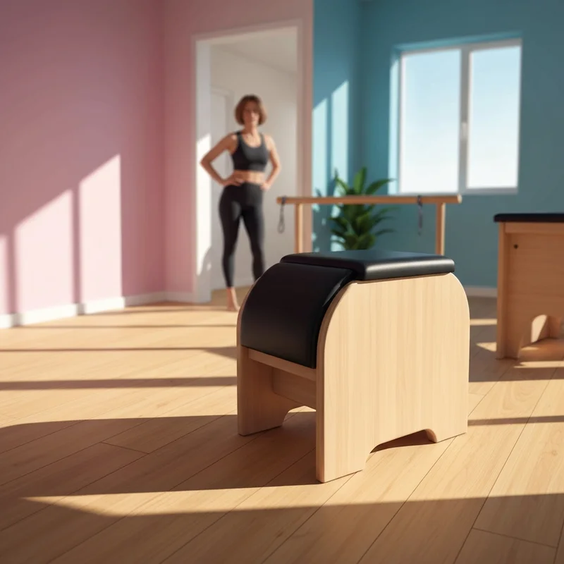 A professional-grade pilates barrel in a sunlit home studio, highlighting its role in spinal decompression and posture improvement.