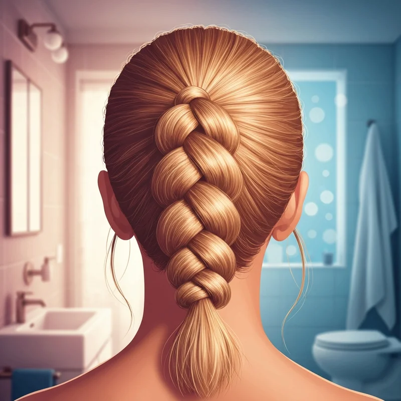 Detailed close-up of a voluminous 3D braid showing the 4-strand round technique in golden morning light.