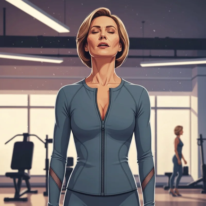 A woman wearing a high-performance front clasp sports bra in a modern gym setting.