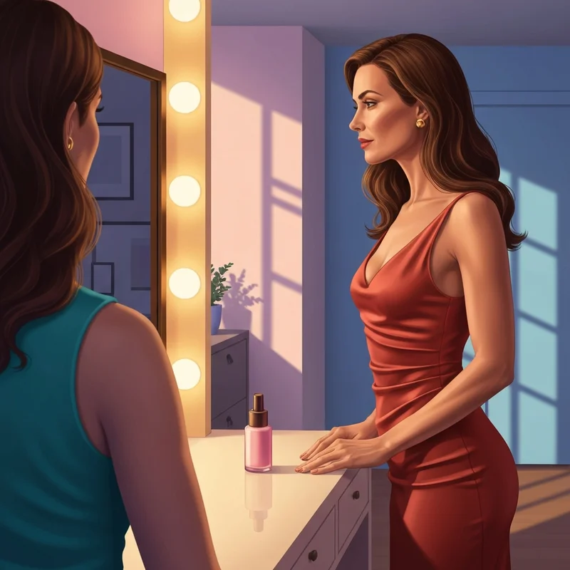 A woman showcasing a smooth silhouette achieved with shapewear bum pads in a stylish silk dress.