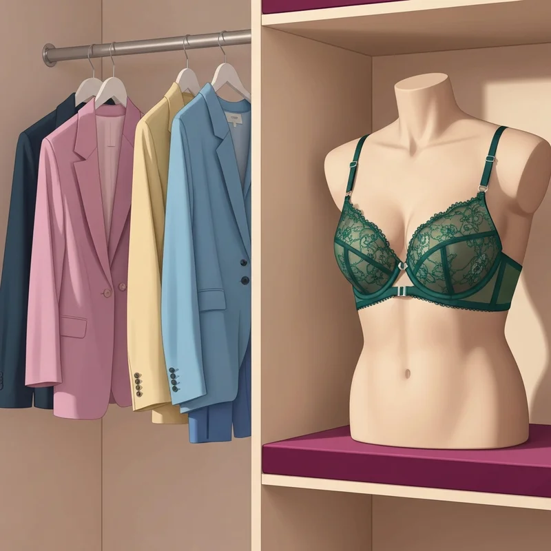 A luxurious emerald green 32ddd bra on a mannequin, showcasing supportive lace and elegant design for a small band large cup size.