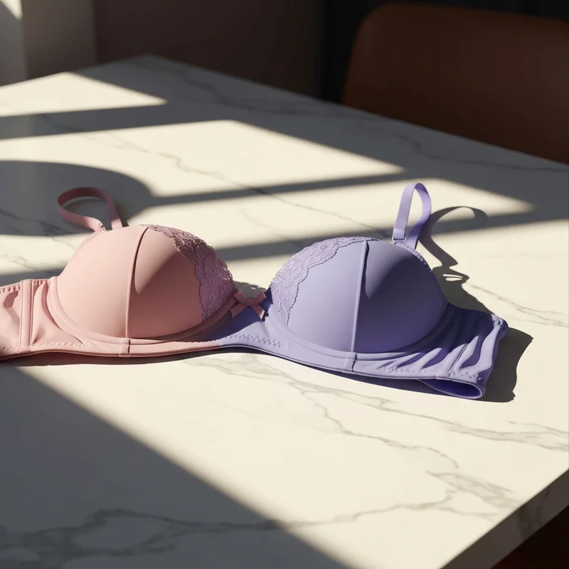 A high-quality 34b bra displayed in an elegant, minimalist setting with soft lighting.