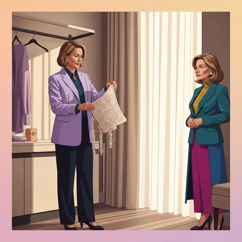 A woman confidently selecting a high-quality garment that perfectly fits her e cup bra size.