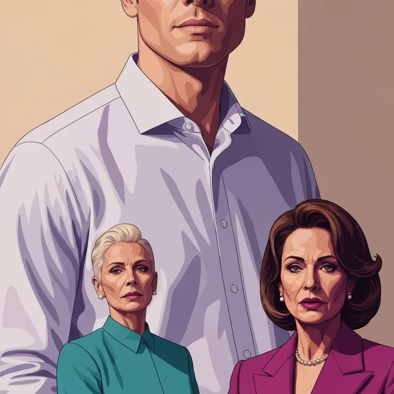 A professional man adjusting his shirt, symbolizing a male wearing a bra for comfort and confidence.