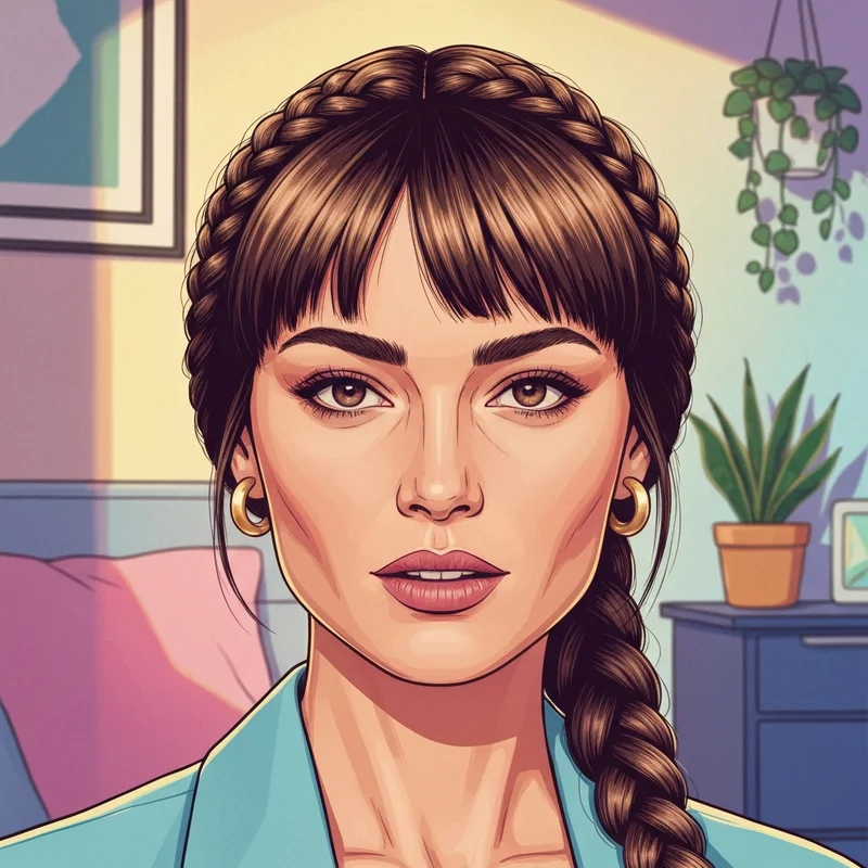 A young woman showing off a stylish front hair braid for a confident glow-up look.