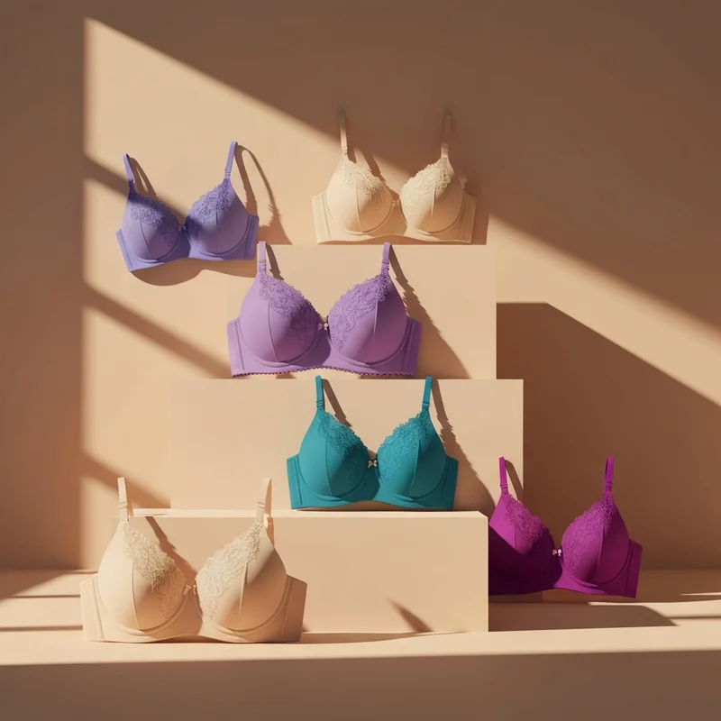 A collection of high-quality lingerie showing what's the largest size bra can look like with elegant engineering.