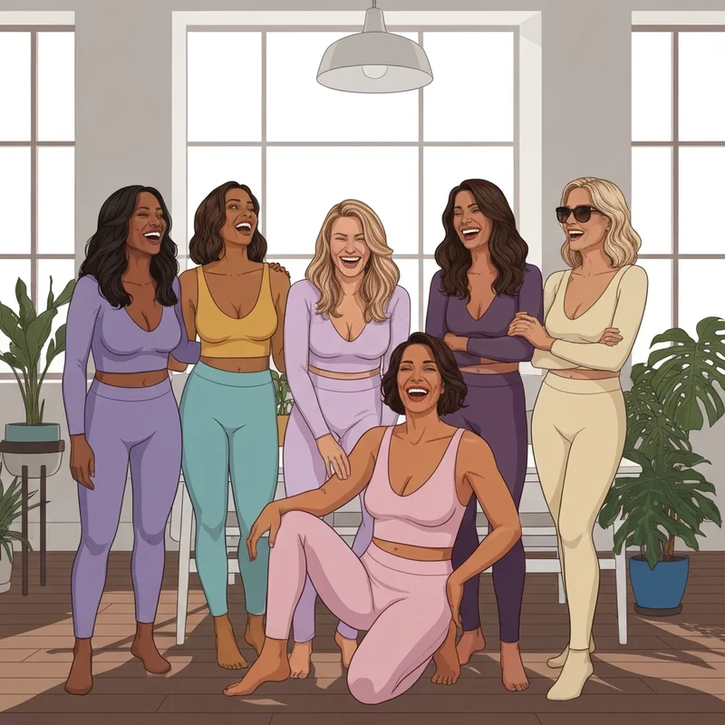 A group of confident young women demonstrating a real-world bra cup size explanation through comfortable and well-fitting clothing.