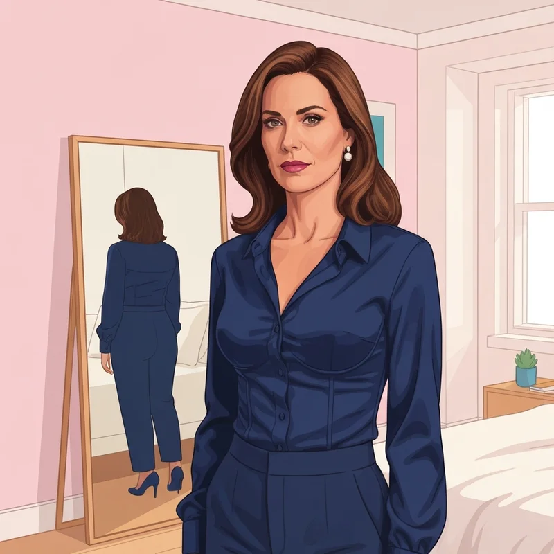 A woman wearing a perfectly fitted professional blouse, showcasing the result of finding her 34 ddd bra size equivalent.