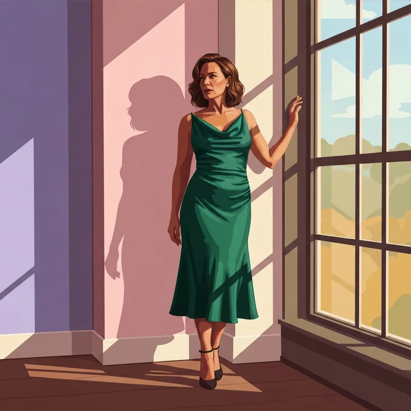 A woman looking confident in an elegant dress supported by a high-quality shapewear slip.