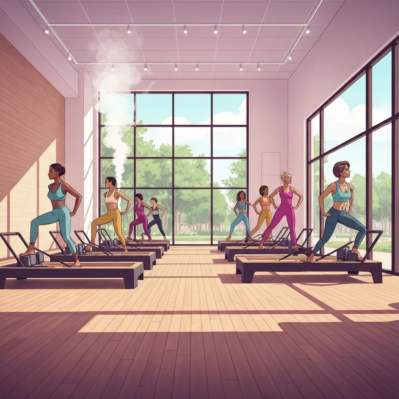 The interior of a high-end club pilates san antonio studio featuring modern reformer equipment and a bright, welcoming wellness atmosphere.