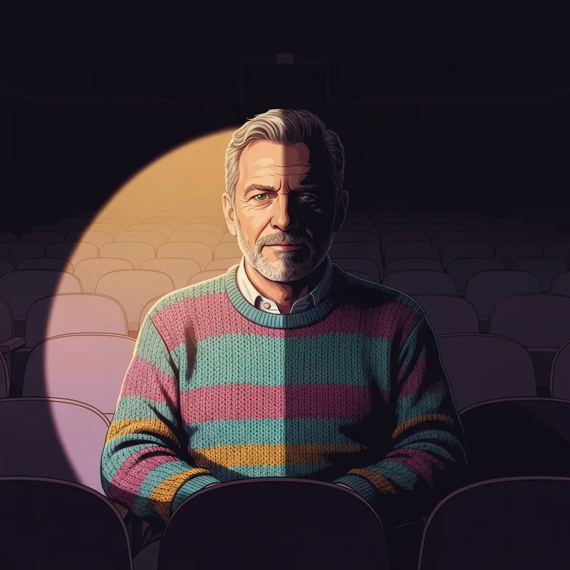 A symbolic representation of the Bill Cosby legacy showing a split persona between light and shadow.