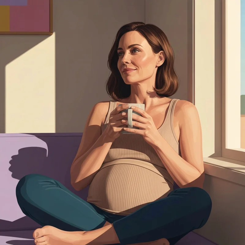 A woman enjoying a moment of peace while wearing a supportive nursing and pumping bra under her stylish lounge wear.