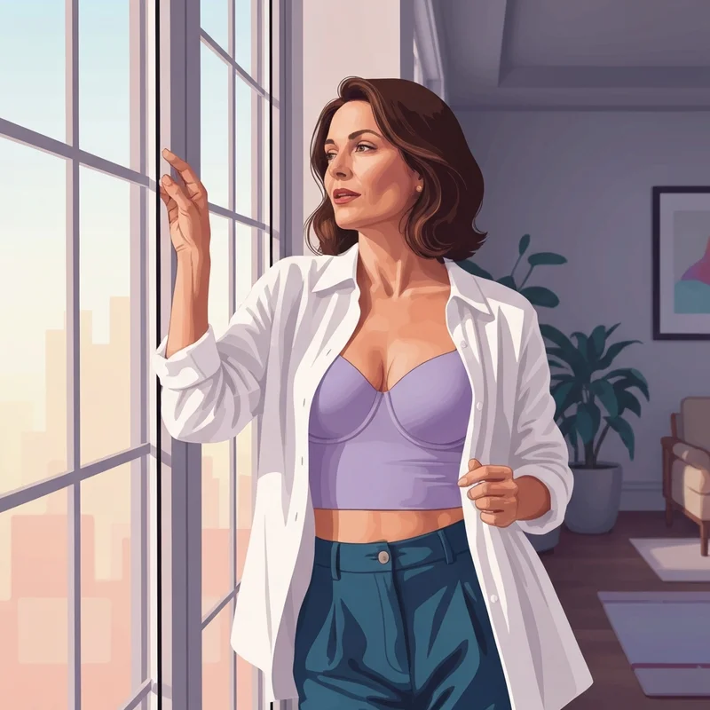 A woman experiencing the comfort and support of a high-quality bra large bust garment.