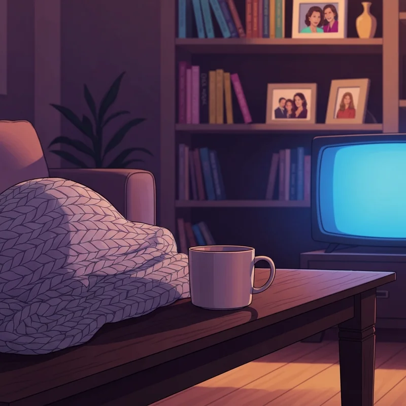 A cozy living room setting representing the comfort-tv experience of watching shrinking season 3.
