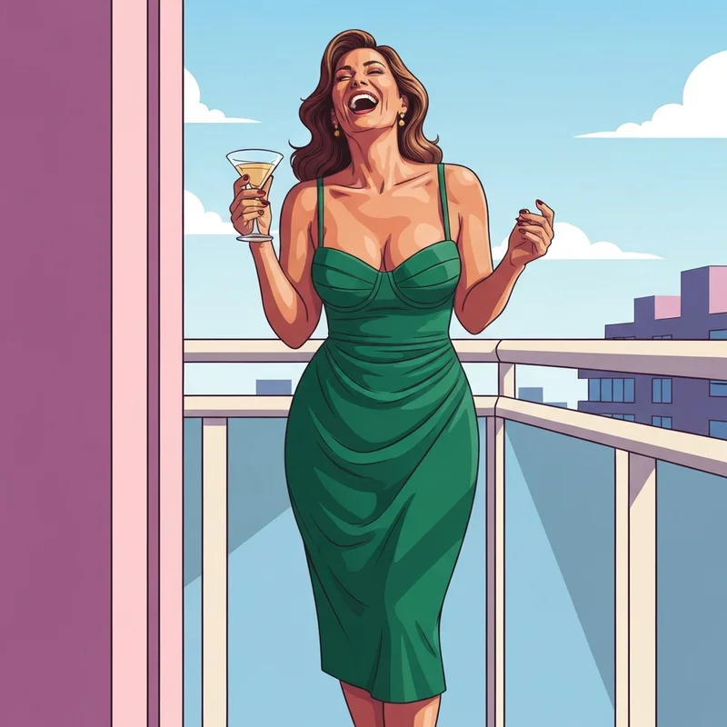 A woman wearing a stylish plus size dress with built-in shapewear looking confident and snatched.