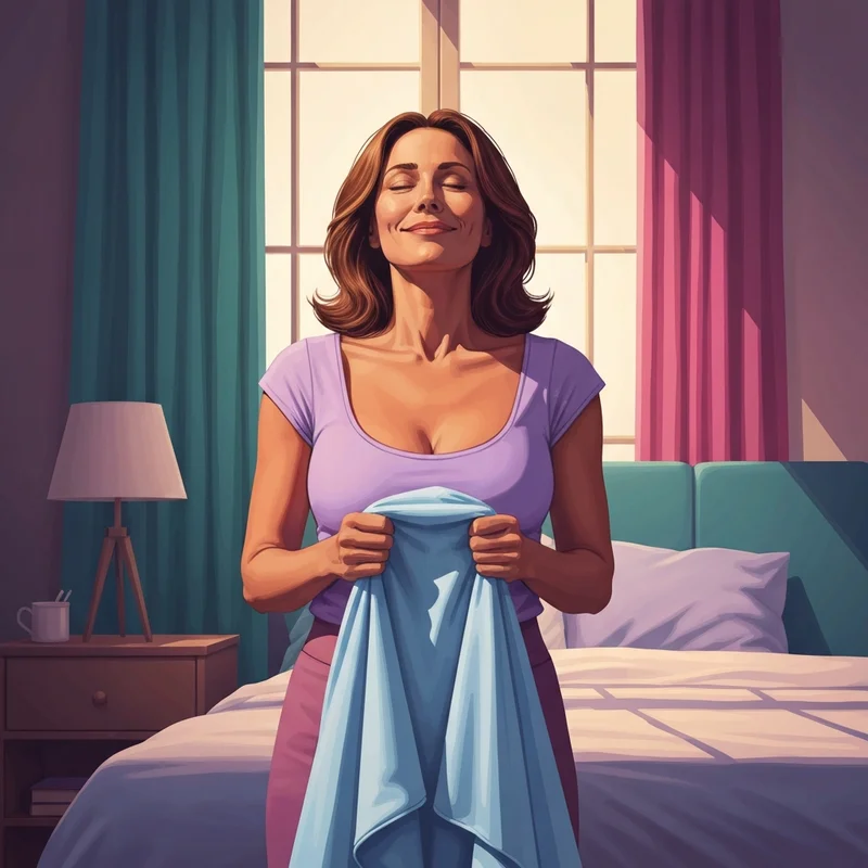 A serene woman experiencing the weightless comfort of the warners cloud 9 bra in a sunlit room.