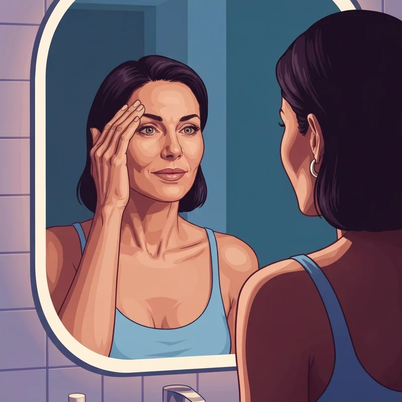 A woman checking her face in the mirror to see how long does botox take to work.