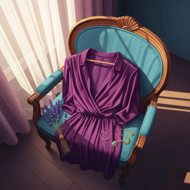 A deep purple bra styled with luxury accessories to showcase sophisticated personal identity.