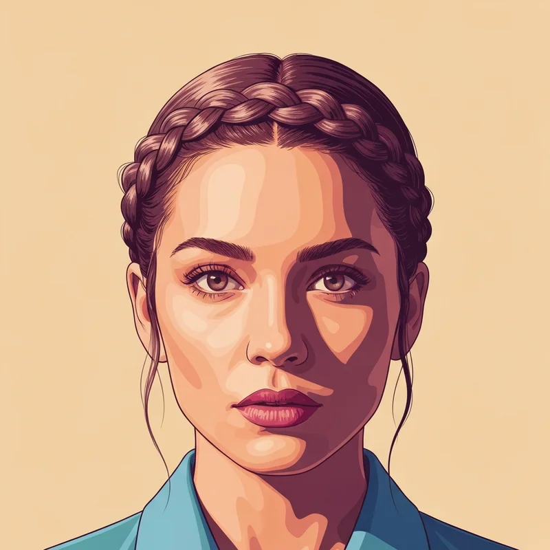 A stylish young woman demonstrating perfectly styled braid bangs to manage growing out hair.