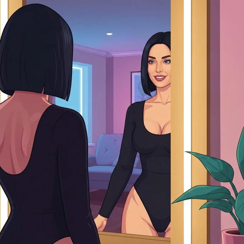 A woman showcasing her snatched silhouette in revenge body shapewear for a post-breakup glow-up.