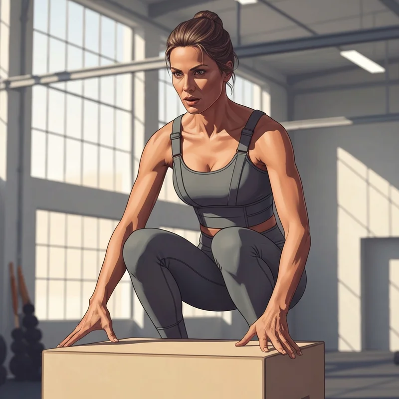A woman wearing a sports bra high support performing high-impact exercises with confidence and stability.