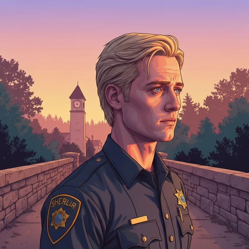 A resolute Matt Donovan Vampire Diaries standing as the human protector of Mystic Falls.