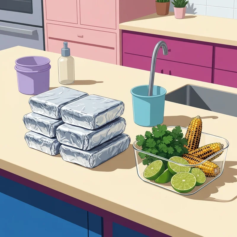 Aesthetic kitchen setup showing the results of a successful burrito meal prep session with organized ingredients.