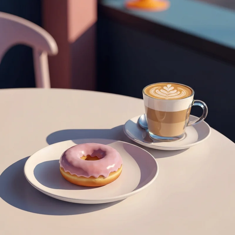 A fresh donut on a plate used to illustrate dunkin glazed donut calories and nutritional balance.