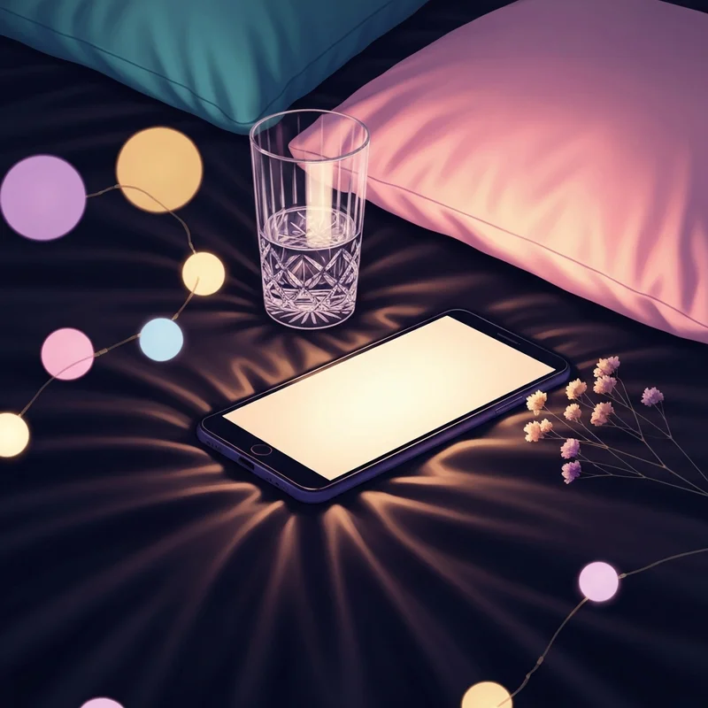 A private and secure sex diary on a smartphone screen in a cozy bedroom setting.