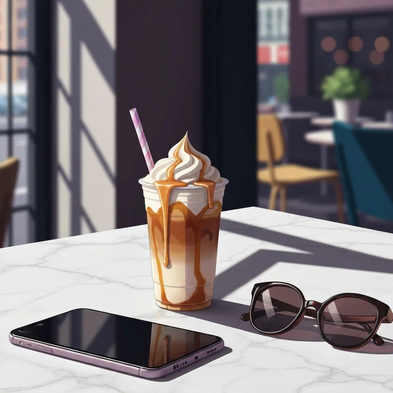 A perfectly layered glass showing the best iced coffee drinks at starbucks with vanilla sweet cream cold foam and caramel drizzle.