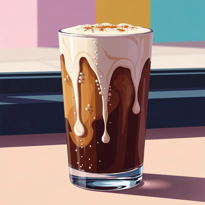 A perfectly layered brown sugar shaken espresso starbucks with oatmilk and cinnamon dusting.