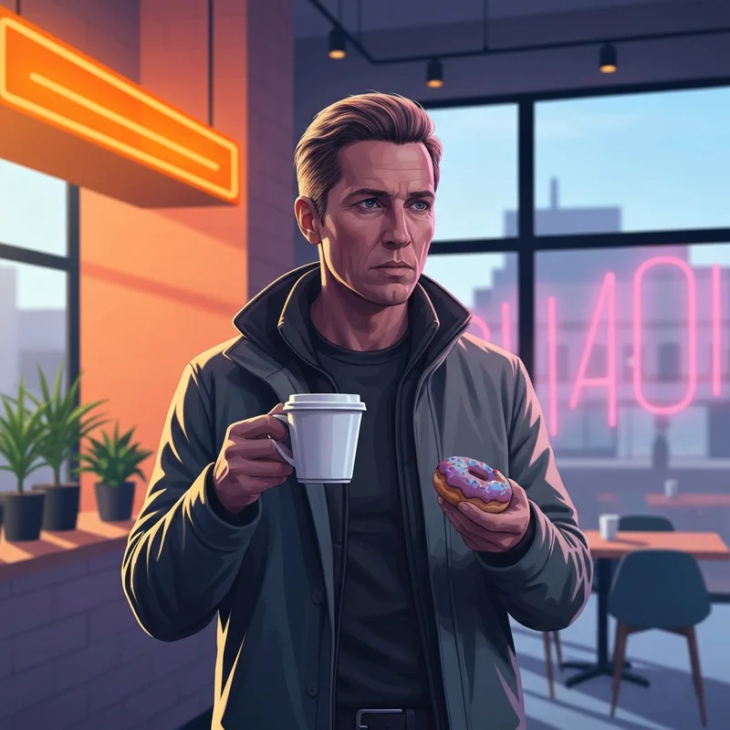 A young veteran enjoying a treat during Dunkin' Veterans Day