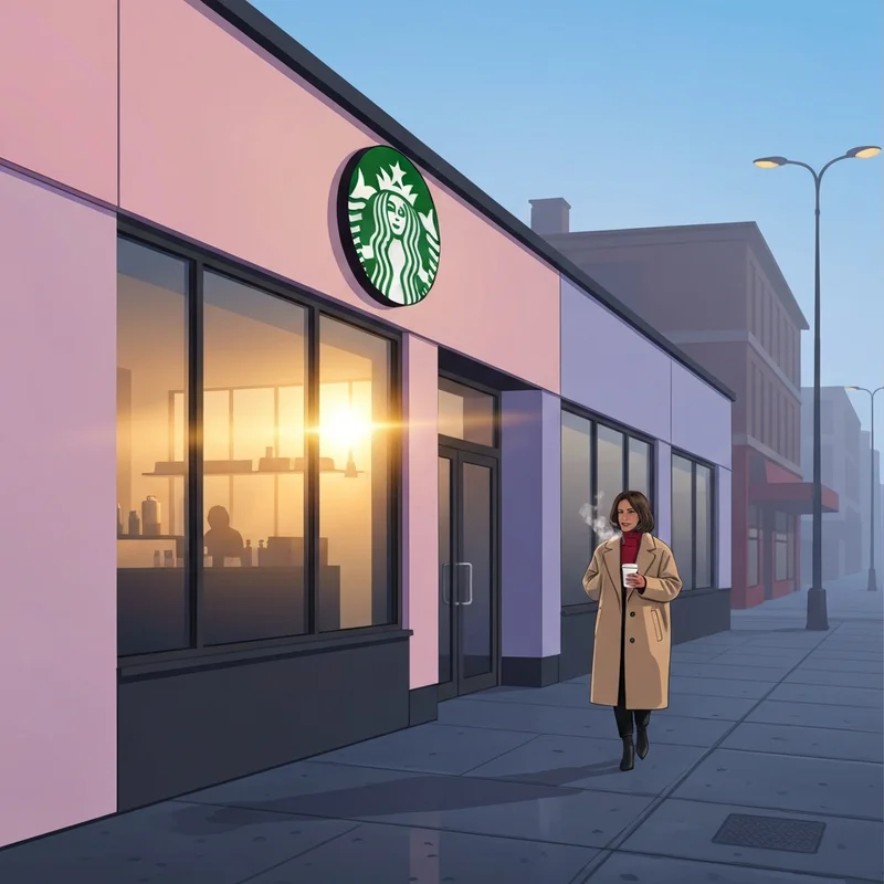 A person holding a coffee cup outside a coffee shop, wondering is starbucks open on new year's day.