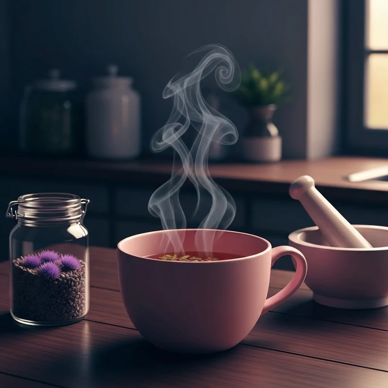 A peaceful evening ritual featuring thistle milk tea and organic seeds for a liver detox reset.