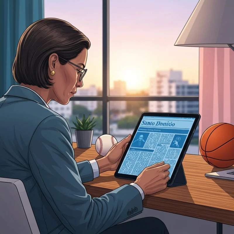 Hombre analizando la guia deportiva del listin diario para sus pronósticos de hoy