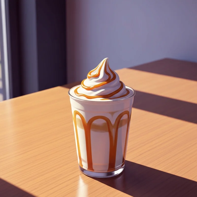 A close-up of a refreshing iced beverage used to illustrate butter pecan oatmilk latte dunkin calories in a bright cafe setting.