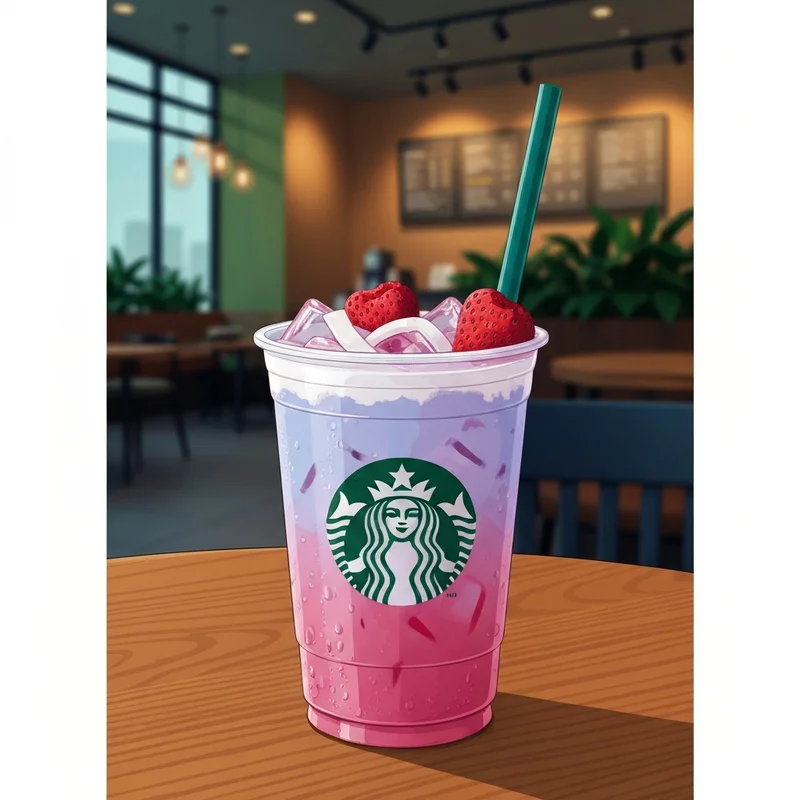 A vibrant and aesthetic Pink Drink representing the best starbucks drinks without coffee for Gen Z.