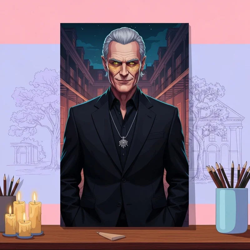 Detailed portrait of vampire diaries klaus mikaelson archetype reflecting ancient power and emotional depth