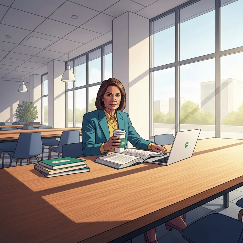 A student enjoying a drink from starbucks clarion while studying at Eagle Commons.