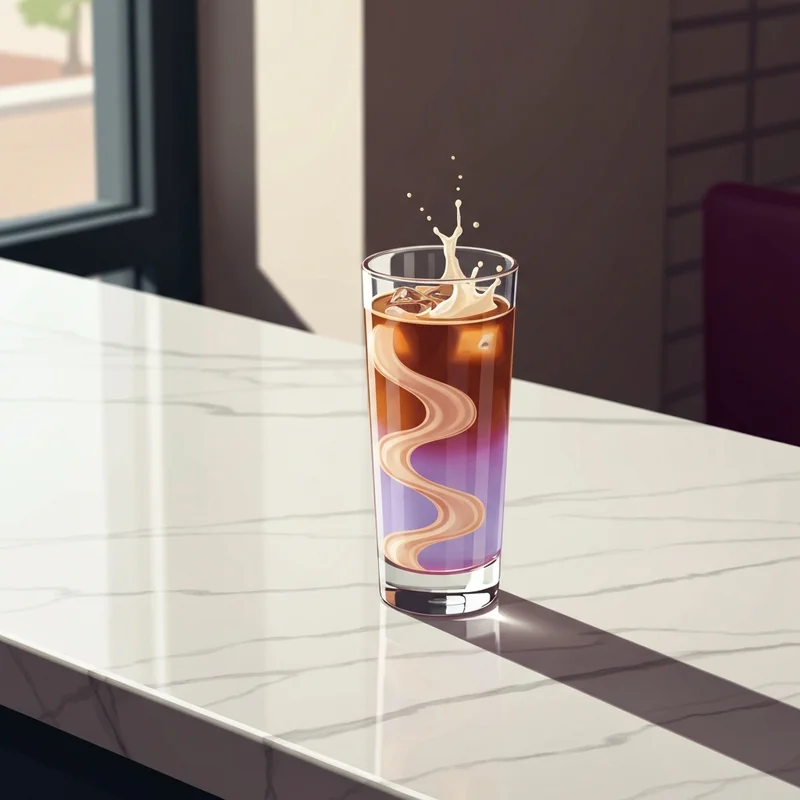 An aesthetic iced coffee on a marble counter representing starbucks vanilla sugar free syrup calories and keto-friendly choices.