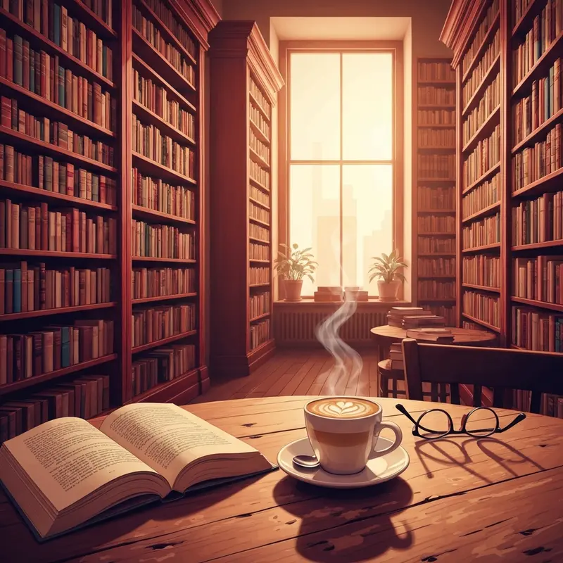 A cozy dark academia study spot featuring a coffee from starbucks by barnes and noble on a wooden table surrounded by books.