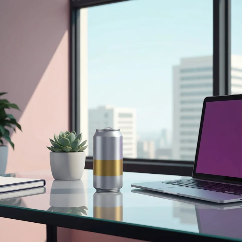 A professional workspace featuring a coffee beverage to illustrate how much caffeine in a starbucks doubleshot energy fuels a high-performance day.