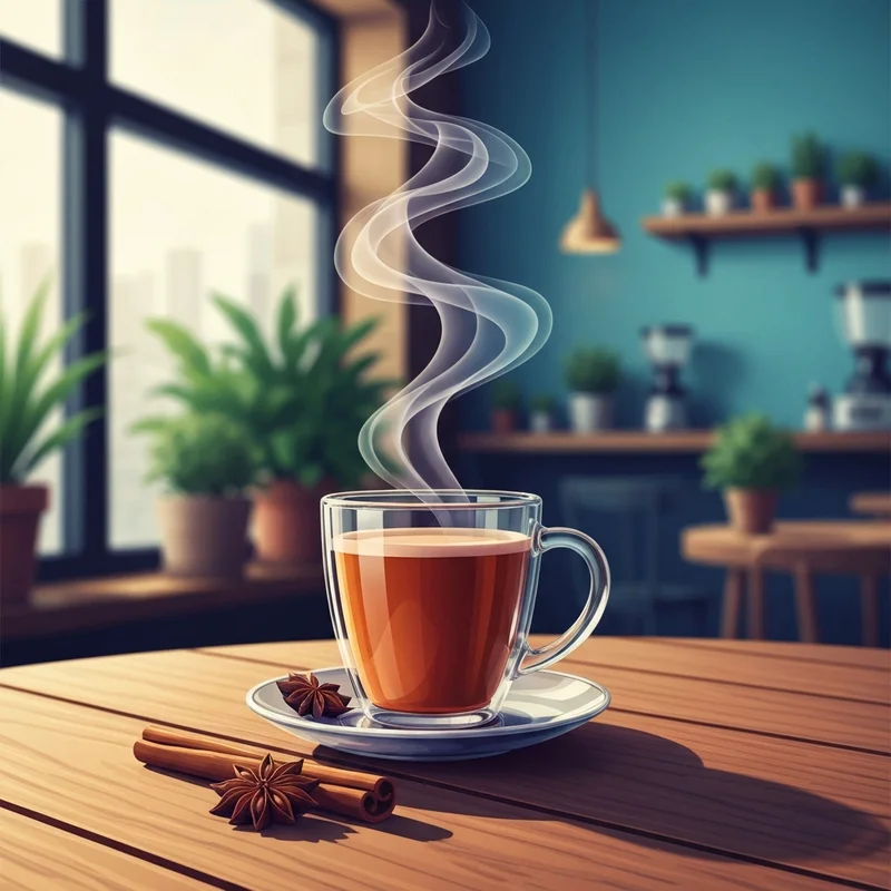 A close up of a spiced tea latte showing the creamy foam and spices, highlighting the calories in chai tea latte from starbucks.