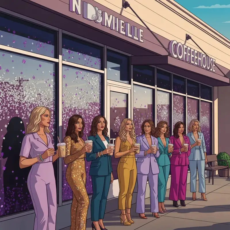 The iconic starbucks nashville 21st Ave location transformed for the Taylor Swift Showgirl pop-up event.