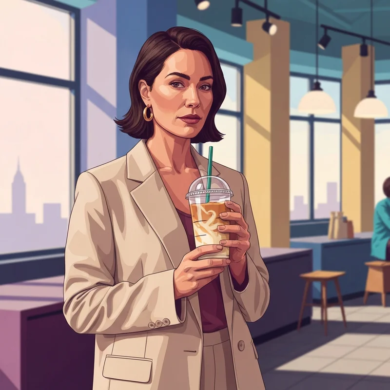 A woman enjoying one of the best low calorie iced coffee drinks starbucks during her morning routine.