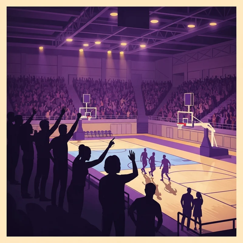 A high-energy crowd cheering at a lipscomb basketball game in Allen Arena.