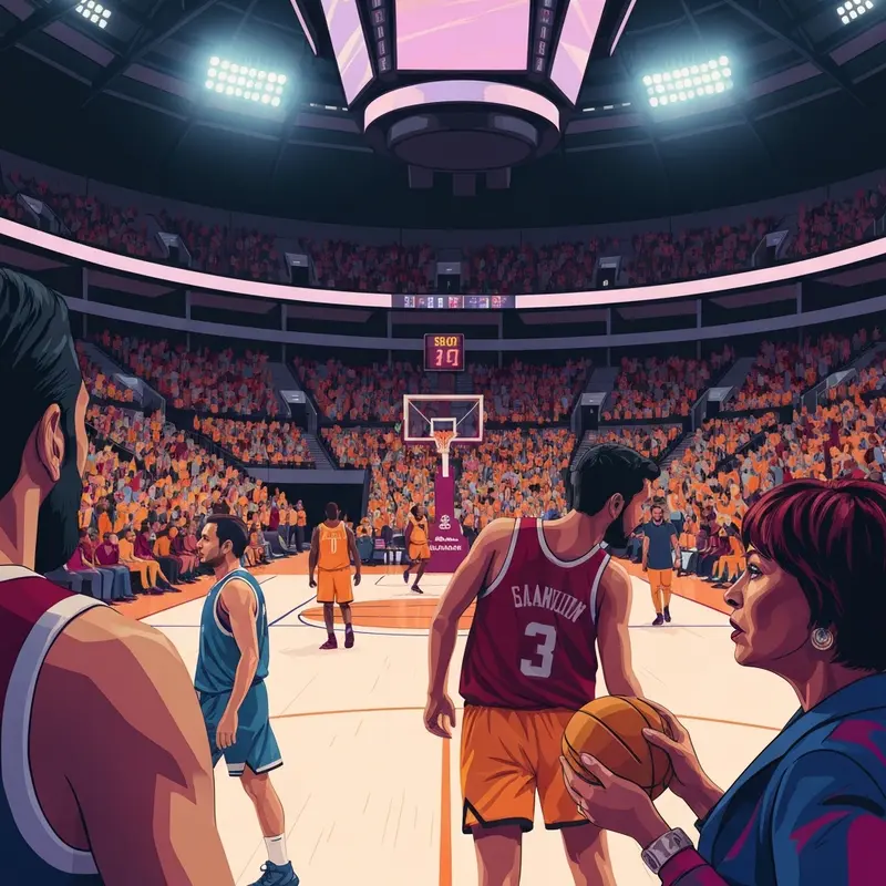 A high-intensity action shot from the MS State vs Tennessee basketball game showcasing the SEC rivalry.