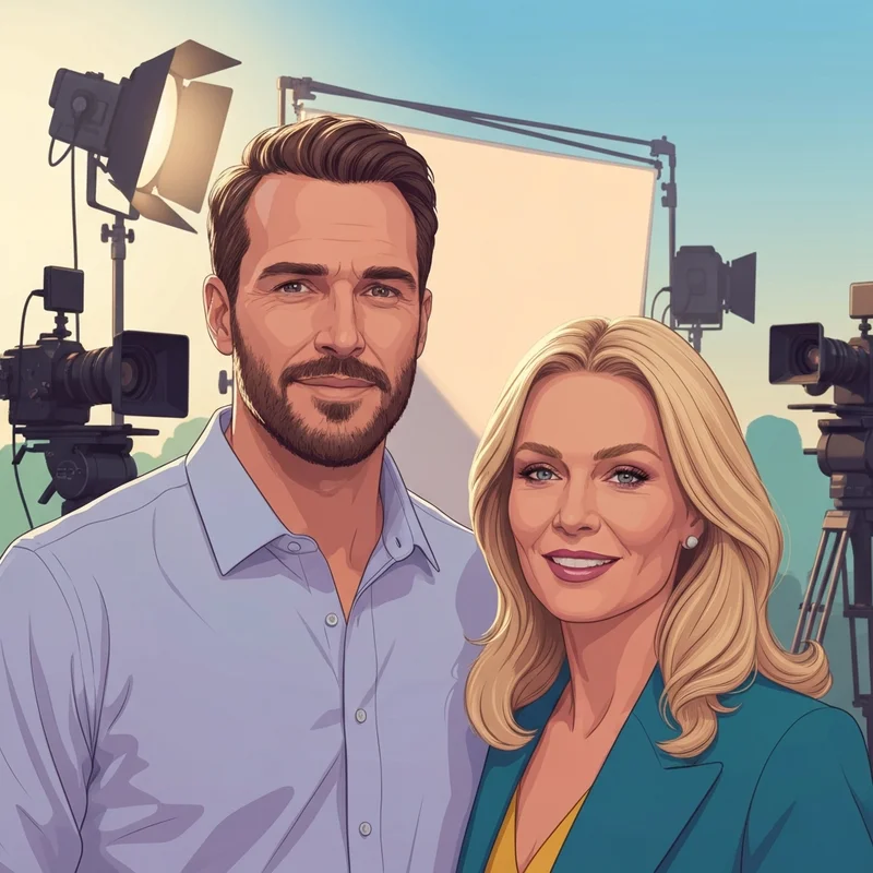 A professional portrait of Tom Ackerley, known as the margot robbie husband, on a film set.