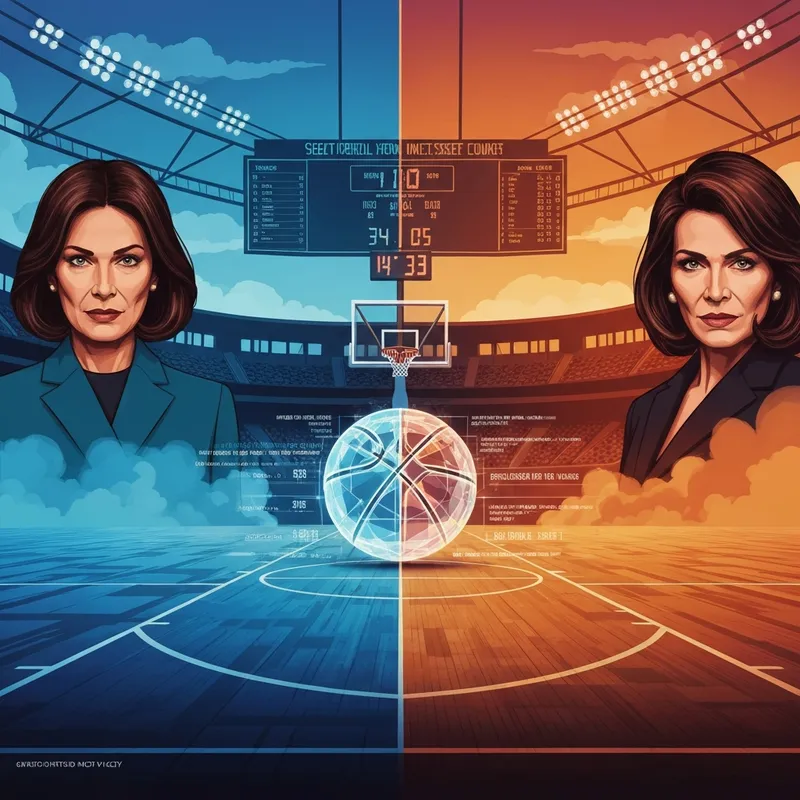 A cinematic representation of the Pistons vs Suns matchup in a high-tech basketball arena.